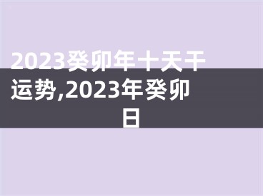 2023癸卯年十天干运势,2023年癸卯日