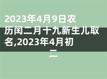 2023年4月9日农历闰二月十九新生儿取名,2023年4月初二