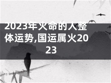 2023年火命的人整体运势,国运属火2023