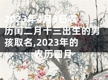 2023年4月3日农历闰二月十三出生的男孩取名,2023年的农历四月