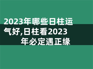 2023年哪些日柱运气好,日柱看2023年必定遇正缘