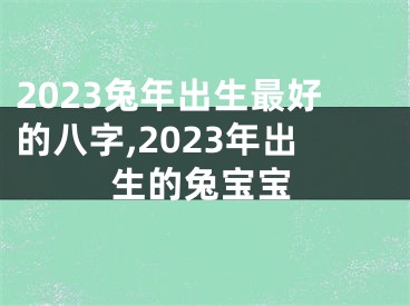 2023兔年出生最好的八字,2023年出生的兔宝宝