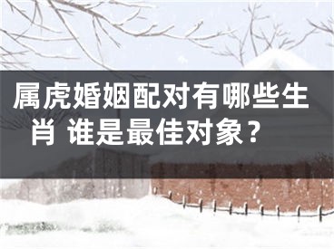 属虎婚姻配对有哪些生肖 谁是最佳对象？