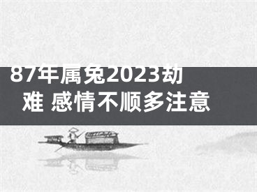 87年属兔2023劫难 感情不顺多注意