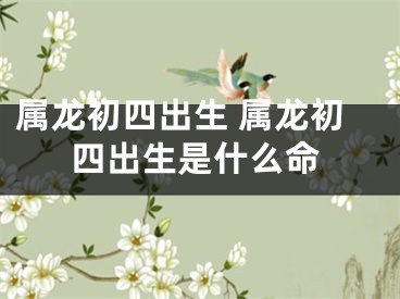 属龙初四出生 属龙初四出生是什么命