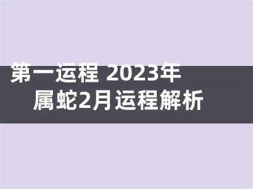 第一运程 2023年属蛇2月运程解析