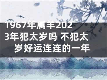 1967年属羊2023年犯太岁吗 不犯太岁好运连连的一年