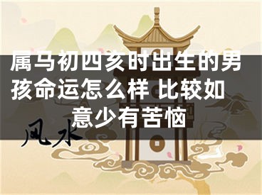 属马初四亥时出生的男孩命运怎么样 比较如意少有苦恼