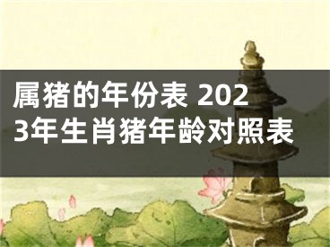 属猪的年份表 2023年生肖猪年龄对照表