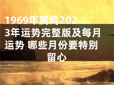 1969年属鸡2023年运势完整版及每月运势 哪些月份要特别留心