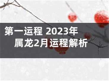 第一运程 2023年属龙2月运程解析