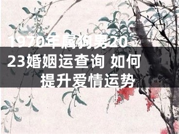 1970年属狗男2023婚姻运查询 如何提升爱情运势