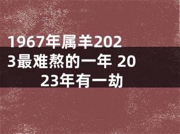 1967年属羊2023最难熬的一年 2023年有一劫