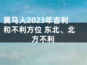 属马人2023年吉利和不利方位 东北、北方不利