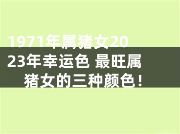 1971年属猪女2023年幸运色 最旺属猪女的三种颜色！