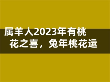 属羊人2023年有桃花之喜，兔年桃花运