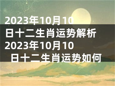 2023年10月10日十二生肖运势解析 2023年10月10日十二生肖运势如何