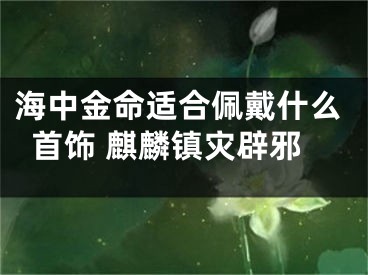 海中金命适合佩戴什么首饰 麒麟镇灾辟邪