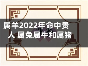 属羊2022年命中贵人 属兔属牛和属猪