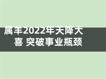 属羊2022年天降大喜 突破事业瓶颈