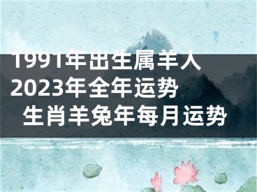 1991年出生属羊人2023年全年运势 生肖羊兔年每月运势