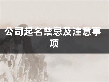 公司起名禁忌及注意事项