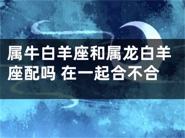 属牛白羊座和属龙白羊座配吗 在一起合不合