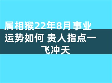 属相猴22年8月事业运势如何 贵人指点一飞冲天