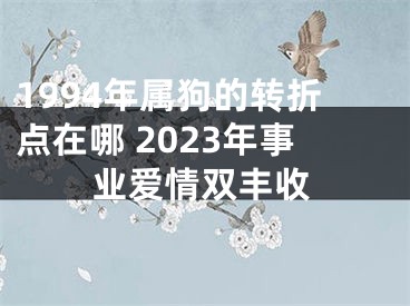 1994年属狗的转折点在哪 2023年事业爱情双丰收