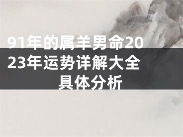 91年的属羊男命2023年运势详解大全 具体分析