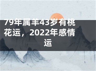 79年属羊43岁有桃花运，2022年感情运