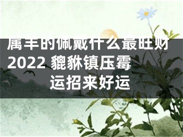 属羊的佩戴什么最旺财2022 貔貅镇压霉运招来好运