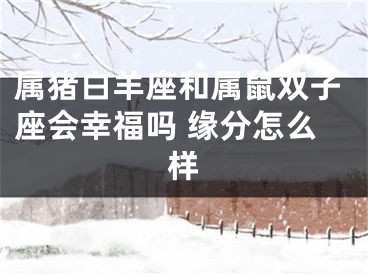 属猪白羊座和属鼠双子座会幸福吗 缘分怎么样