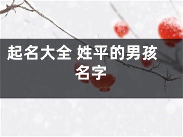 起名大全 姓平的男孩名字