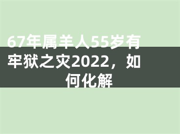 67年属羊人55岁有牢狱之灾2022，如何化解