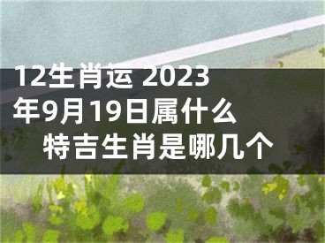 12生肖运 2023年9月19日属什么 特吉生肖是哪几个