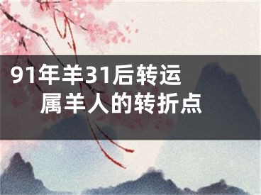 91年羊31后转运  属羊人的转折点