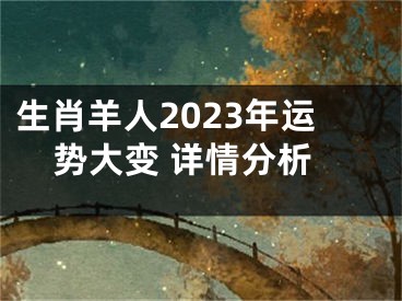 生肖羊人2023年运势大变 详情分析