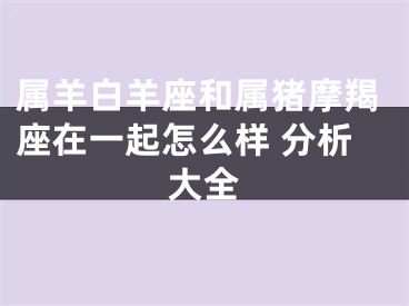 属羊白羊座和属猪摩羯座在一起怎么样 分析大全