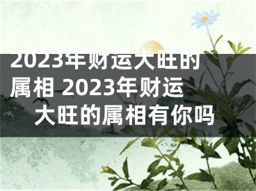 2023年财运大旺的属相 2023年财运大旺的属相有你吗