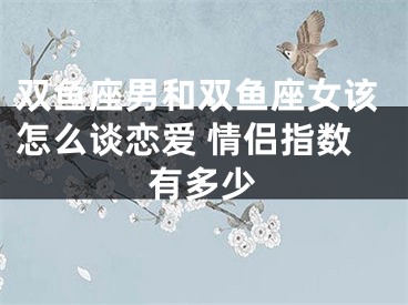 双鱼座男和双鱼座女该怎么谈恋爱 情侣指数有多少