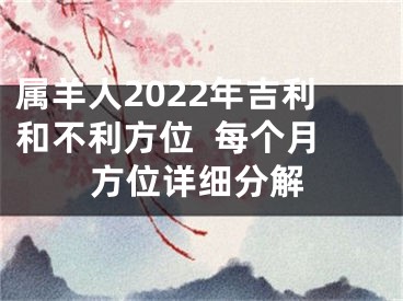 属羊人2022年吉利和不利方位  每个月方位详细分解