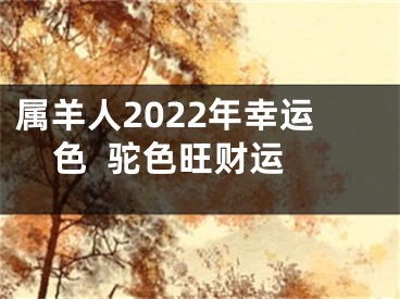 属羊人2022年幸运色  驼色旺财运