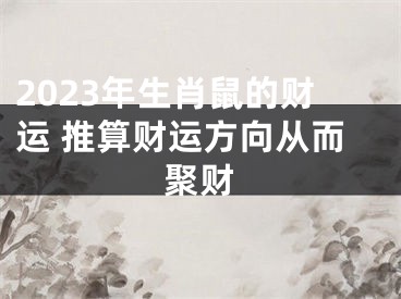 2023年生肖鼠的财运 推算财运方向从而聚财