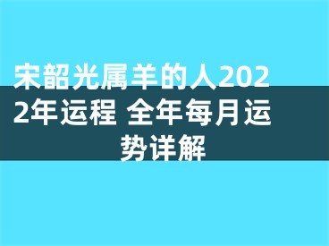 宋韶光属羊的人2022年运程 全年每月运势详解