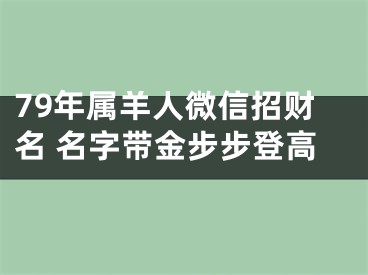 79年属羊人微信招财名 名字带金步步登高