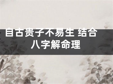 自古贵子不易生 结合八字解命理