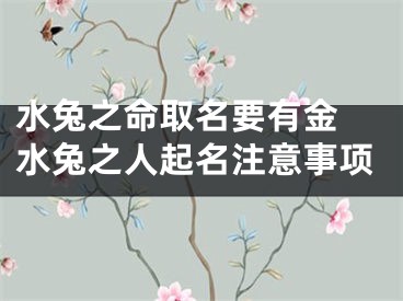 水兔之命取名要有金 水兔之人起名注意事项