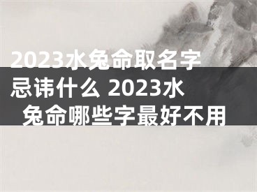 2023水兔命取名字忌讳什么 2023水兔命哪些字最好不用