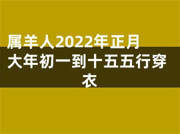 属羊人2022年正月大年初一到十五五行穿衣